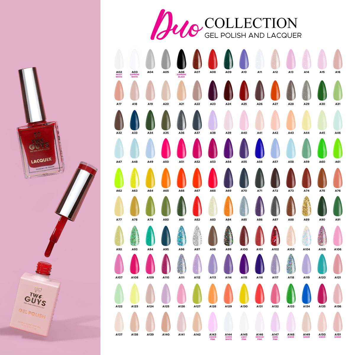 Colección DUO de 2Guys (150 colores)