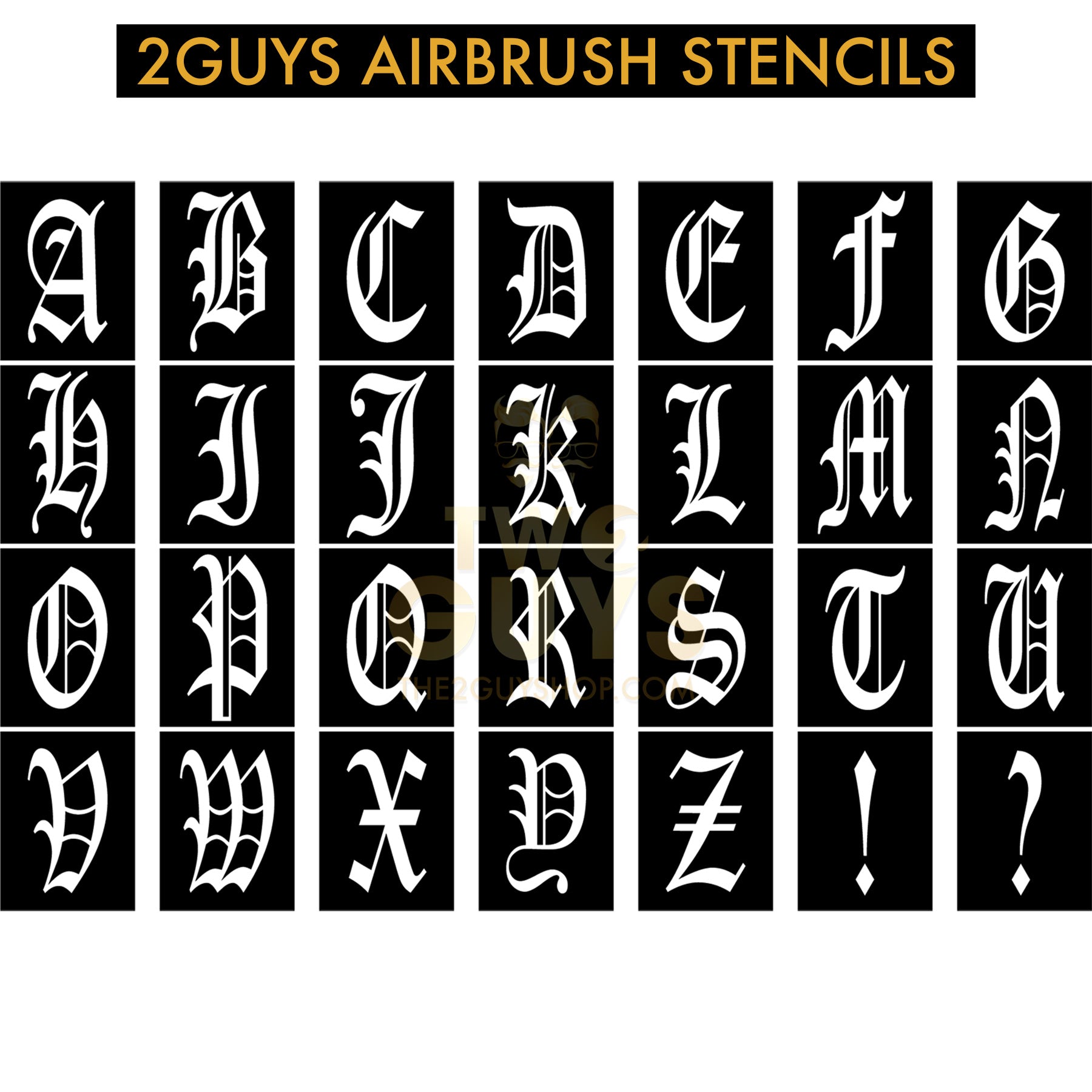 old-english-alphabet-airbrush-stencils-2guys-nail for Free Printable Old English Alphabet Stencils Old English Alphabet Airbrush Stencils – 2GUYS NAIL for Free Printable Old English Alphabet Stencils