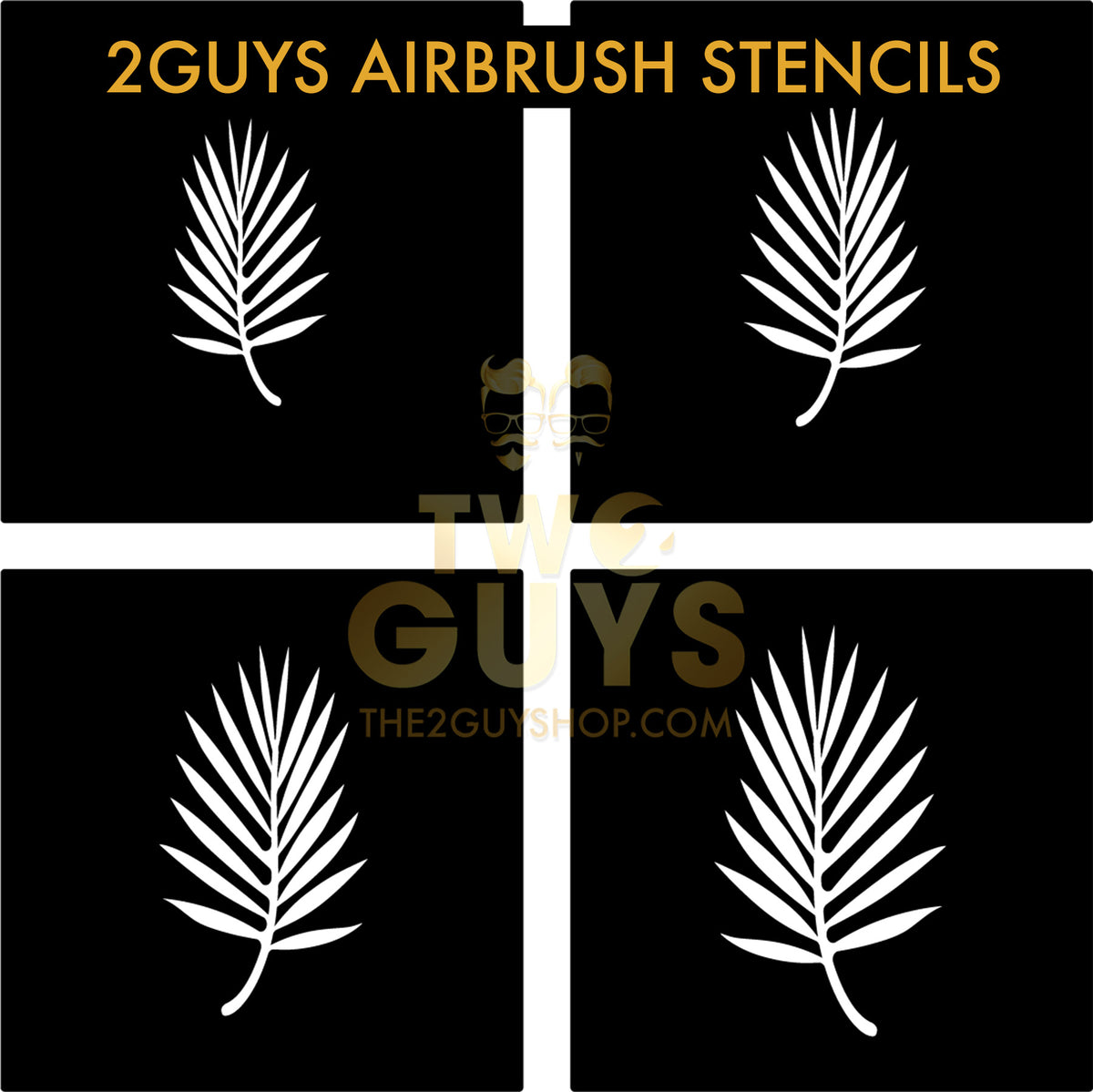 Plantillas para aerógrafo con diseño de hojas de palma 1
