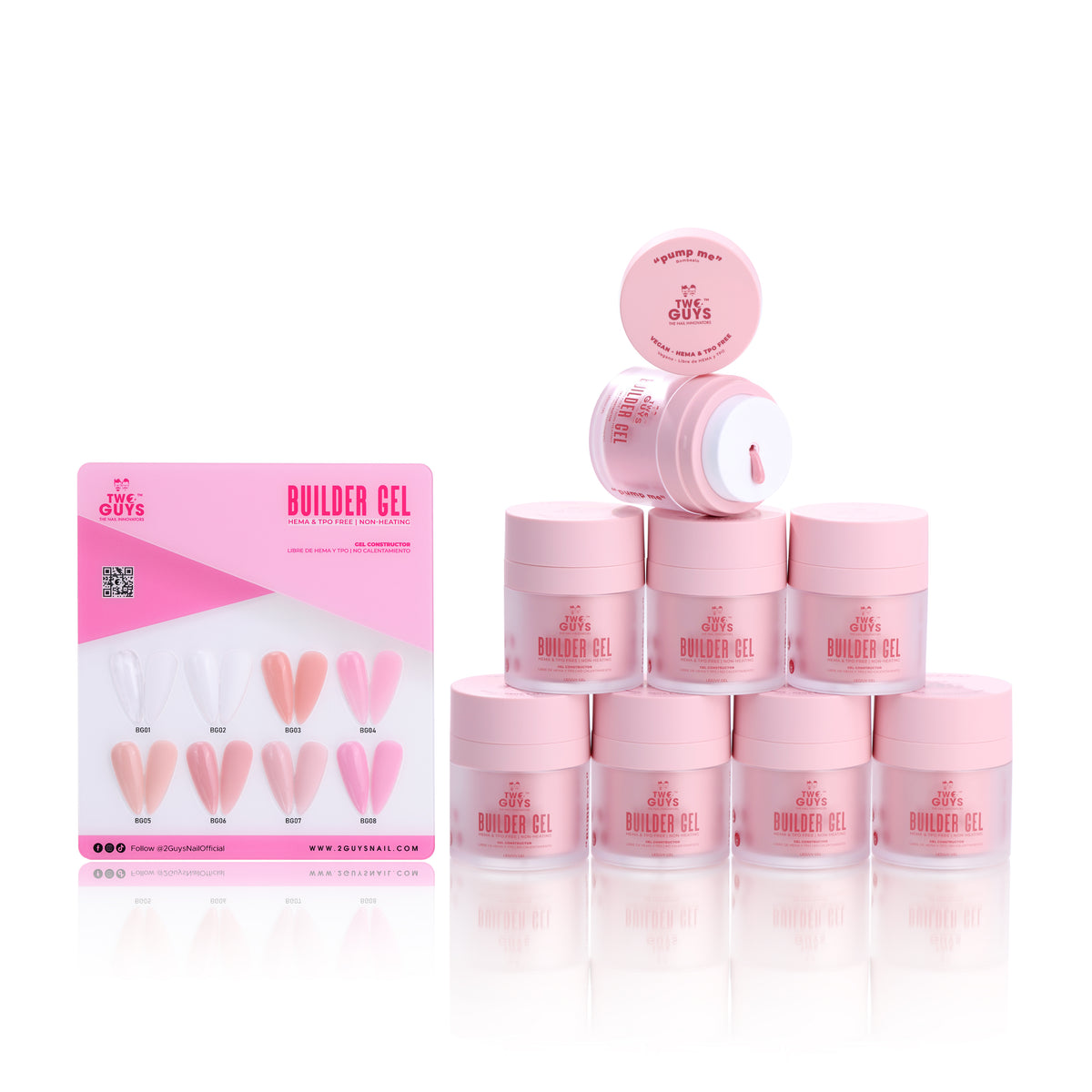 BUILDER GEL HEMA & TPO Free Collection (8 colors/Set 30ml/Jar) + FREE COLOR CHART