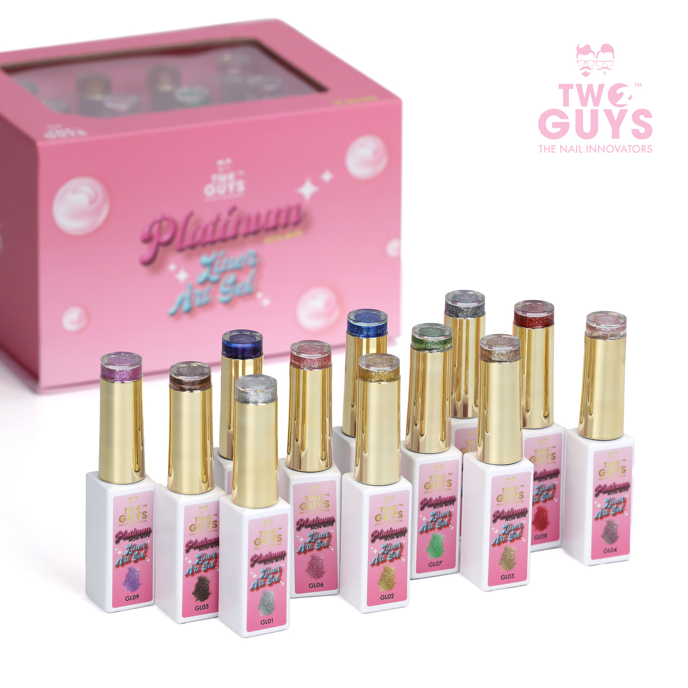 SET DELINEADORES DE GEL PLATINO - SIN LIMPIEZA (12 colores) 