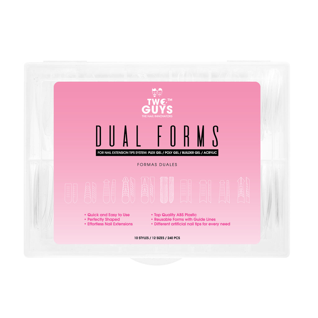 DUAL FORMS - PLASTIC NAIL FORMS (10 shapes - 240pcs/box)