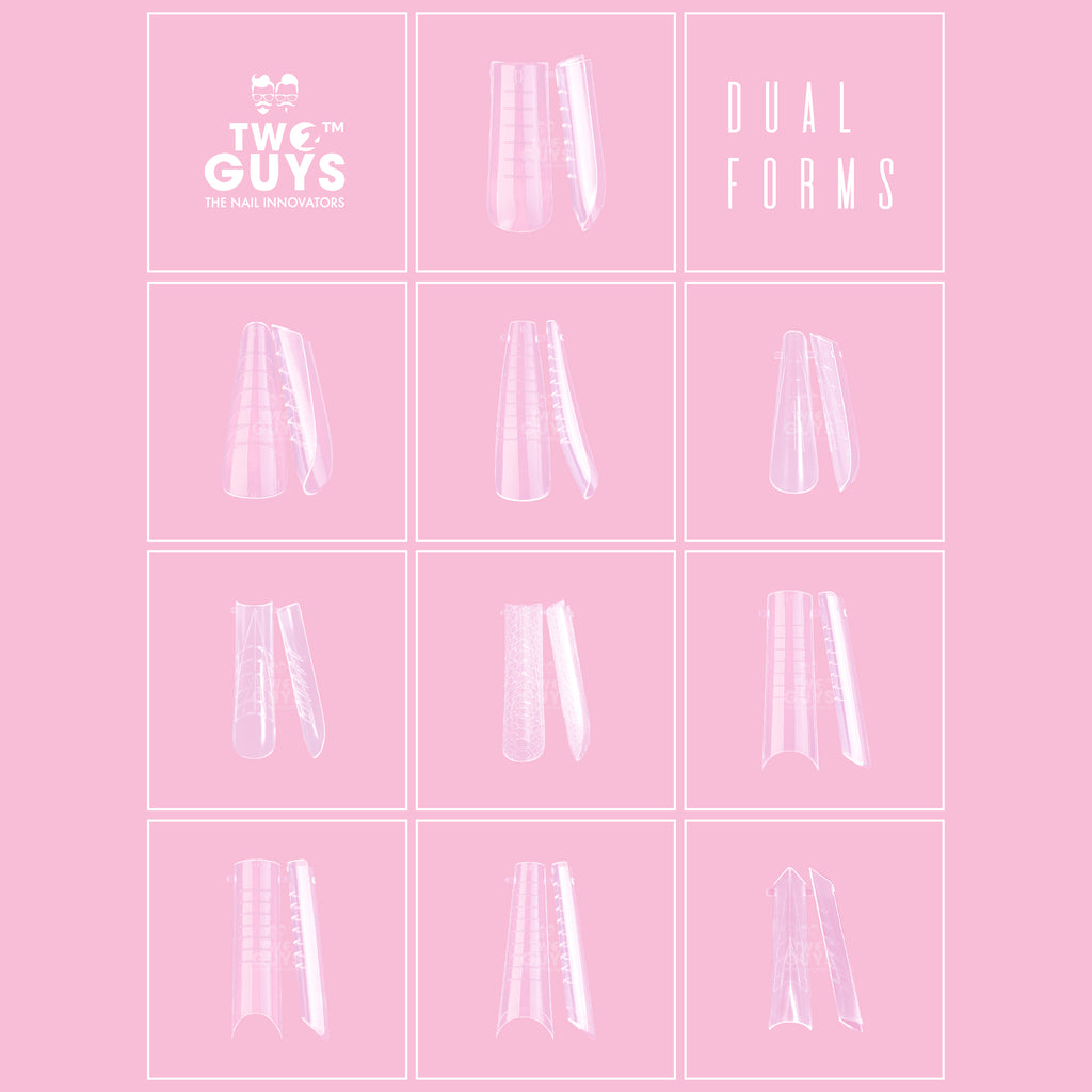 DUAL FORMS - PLASTIC NAIL FORMS (10 shapes - 240pcs/box)