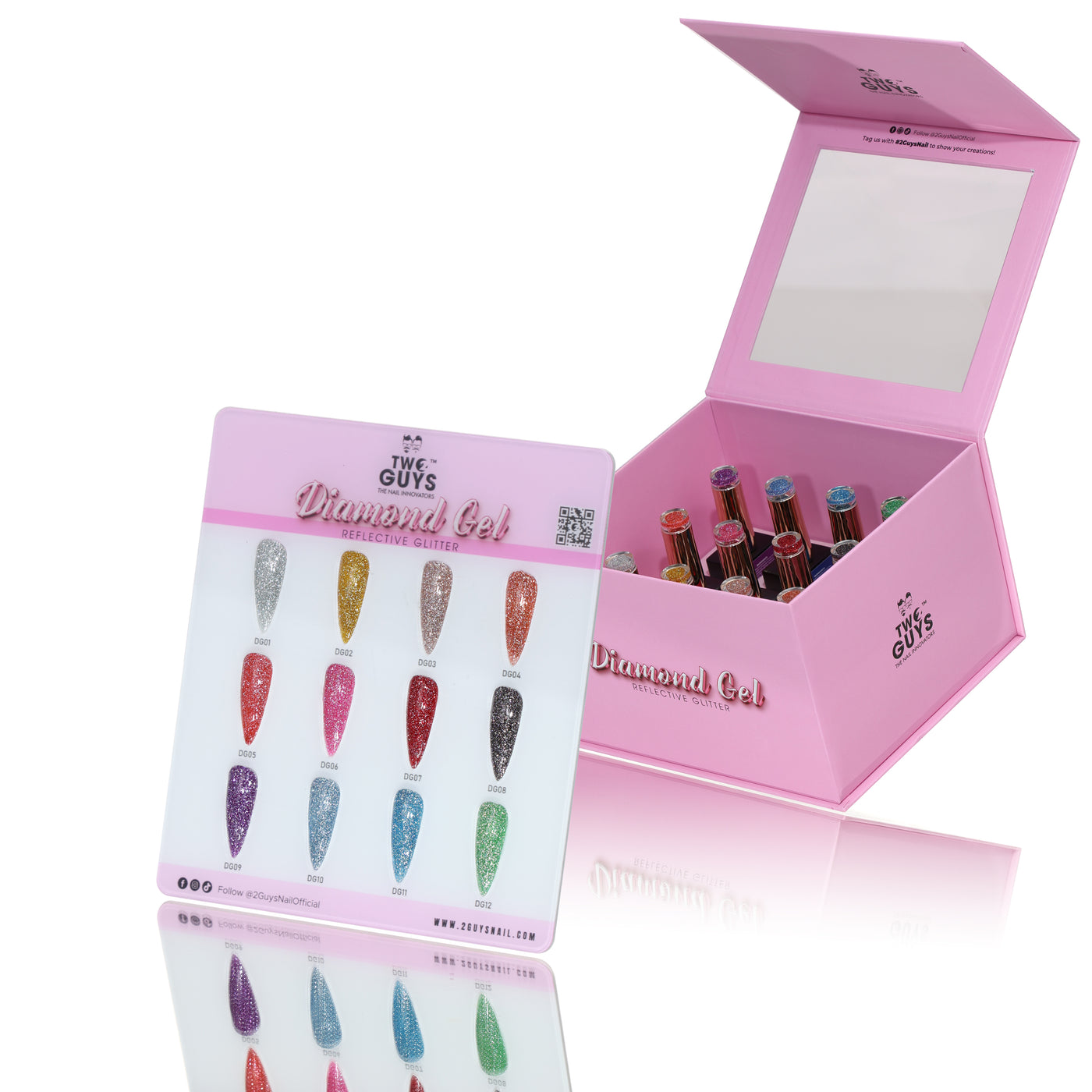 COLECCIÓN DE DIAMOND GEL CON BRILLO REFLECTANTE + MUESTRA DE COLRES GRATIS 