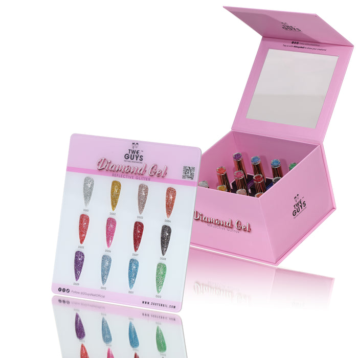 COLECCIÓN DE DIAMOND GEL CON BRILLO REFLECTANTE + MUESTRA DE COLRES GRATIS 