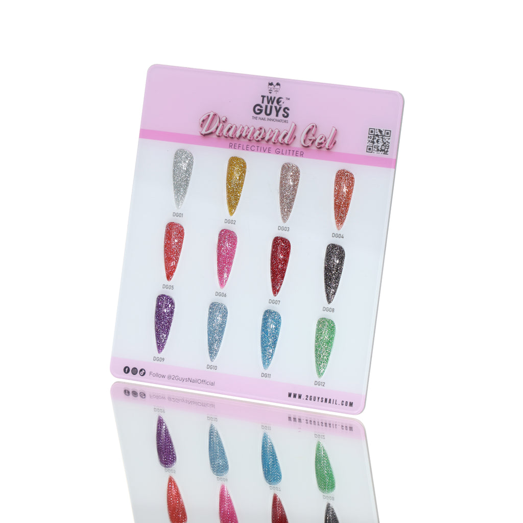 DIAMOND GEL Reflective Glitter COLLECTION + FREE COLOR CHART