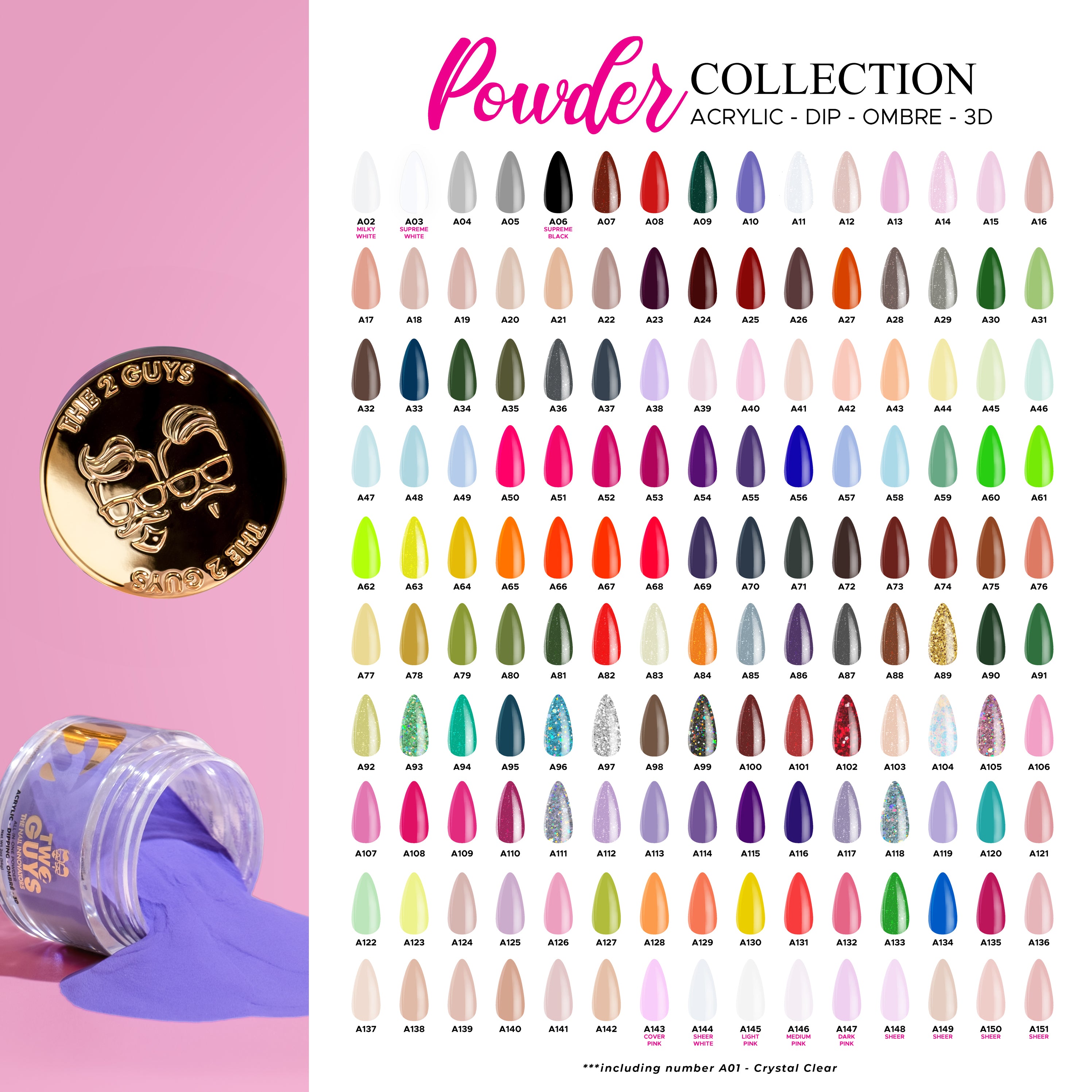 2Guys ALL-IN-ONE POWDER Collection (151 colors) – 2GUYS NAIL