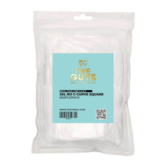 Recambio 3XL de puntas cuadradas sin curva C (#4-5-6-7 | 600 unidades/bolsa)