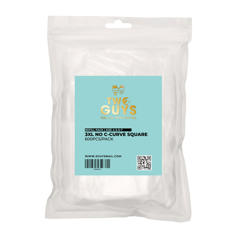 Refill 3XL No C-curve Square Tips (#4-5-6-7 | 600pcs/bag)