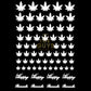 Happy Weed Leaves Stickers Set (3 Colors)