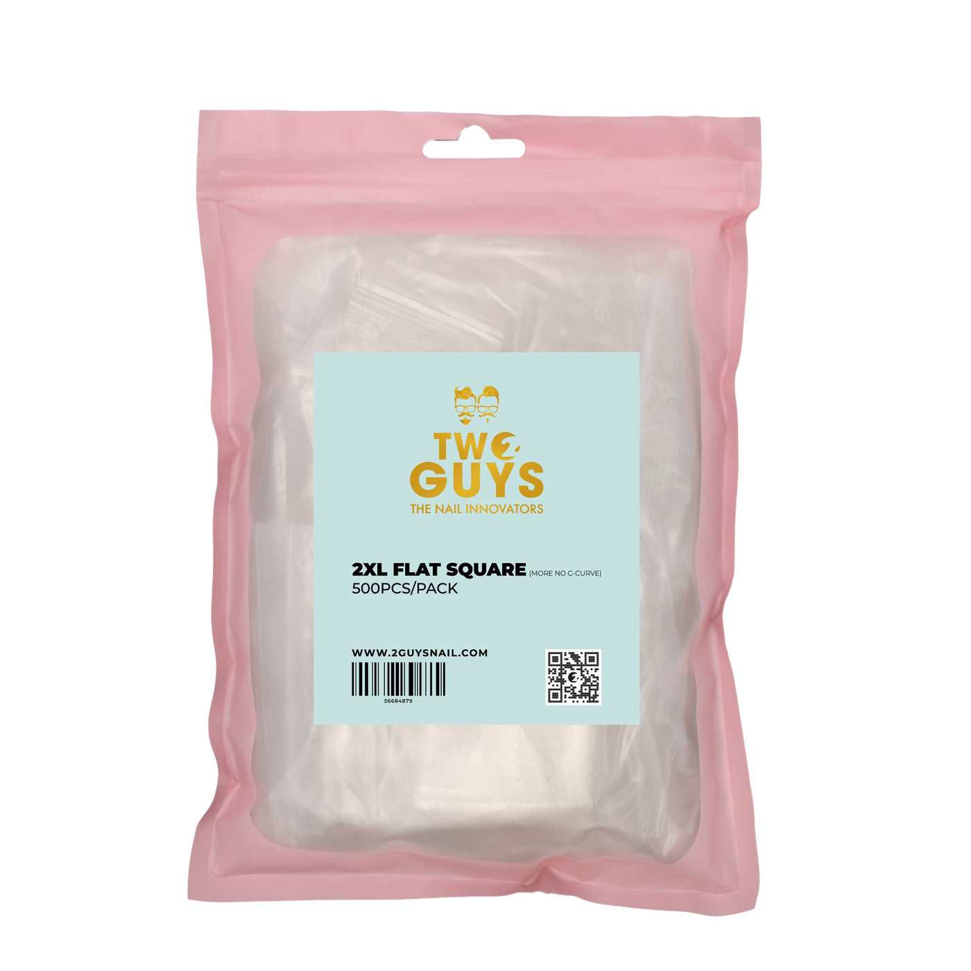 Puntas cuadradas planas 2XL - Sin curva en C (500 piezas/bolsa)