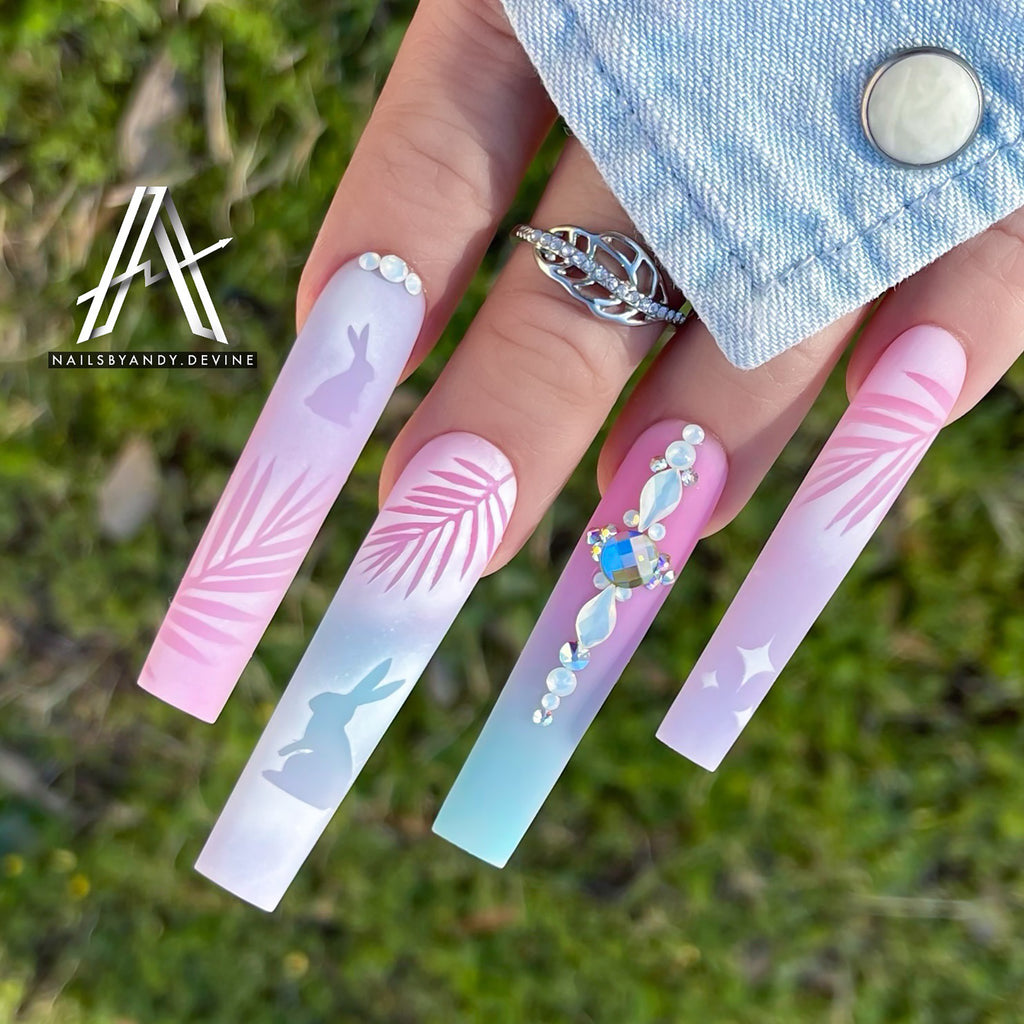 Plantillas para aerógrafo con diseño de hojas de palma 1