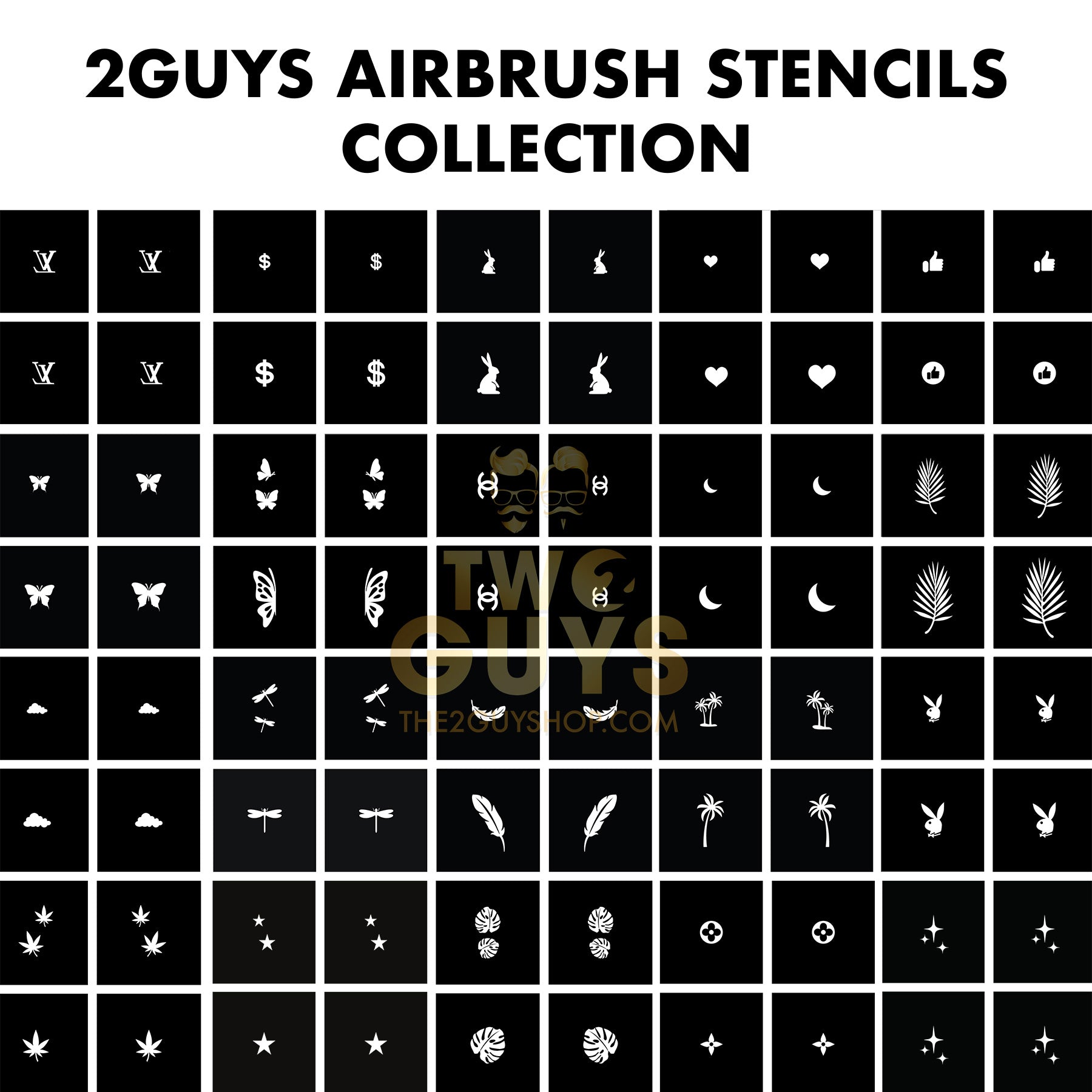 2GUYS Airbrush Stencils Collection (20 styles)