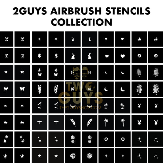 Nail Airbrush Templates XSL2009 XXL Several, 8 Pieces, 2 Sizes 