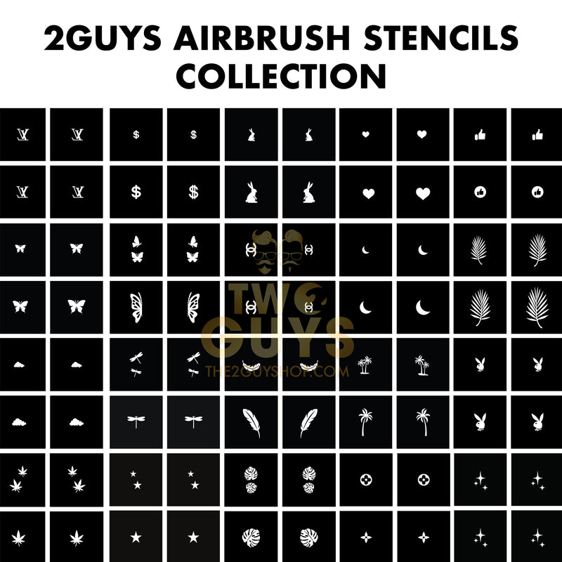 Colección de plantillas para aerógrafo 2GUYS (20 estilos)