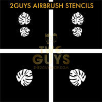 2 plantillas para aerógrafo con diseño de hojas de palma