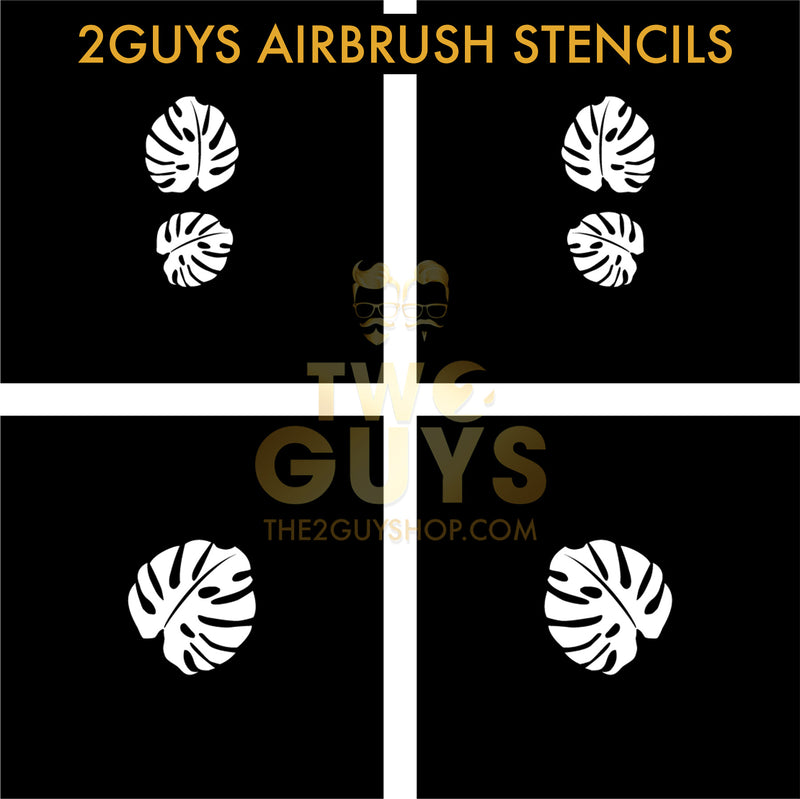 2 plantillas para aerógrafo con diseño de hojas de palma