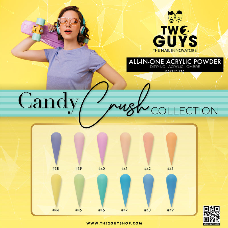 Colección Candy Crush 12 colores pastel n.° 38-n.° 49 - Polvo acrílico 2Guys