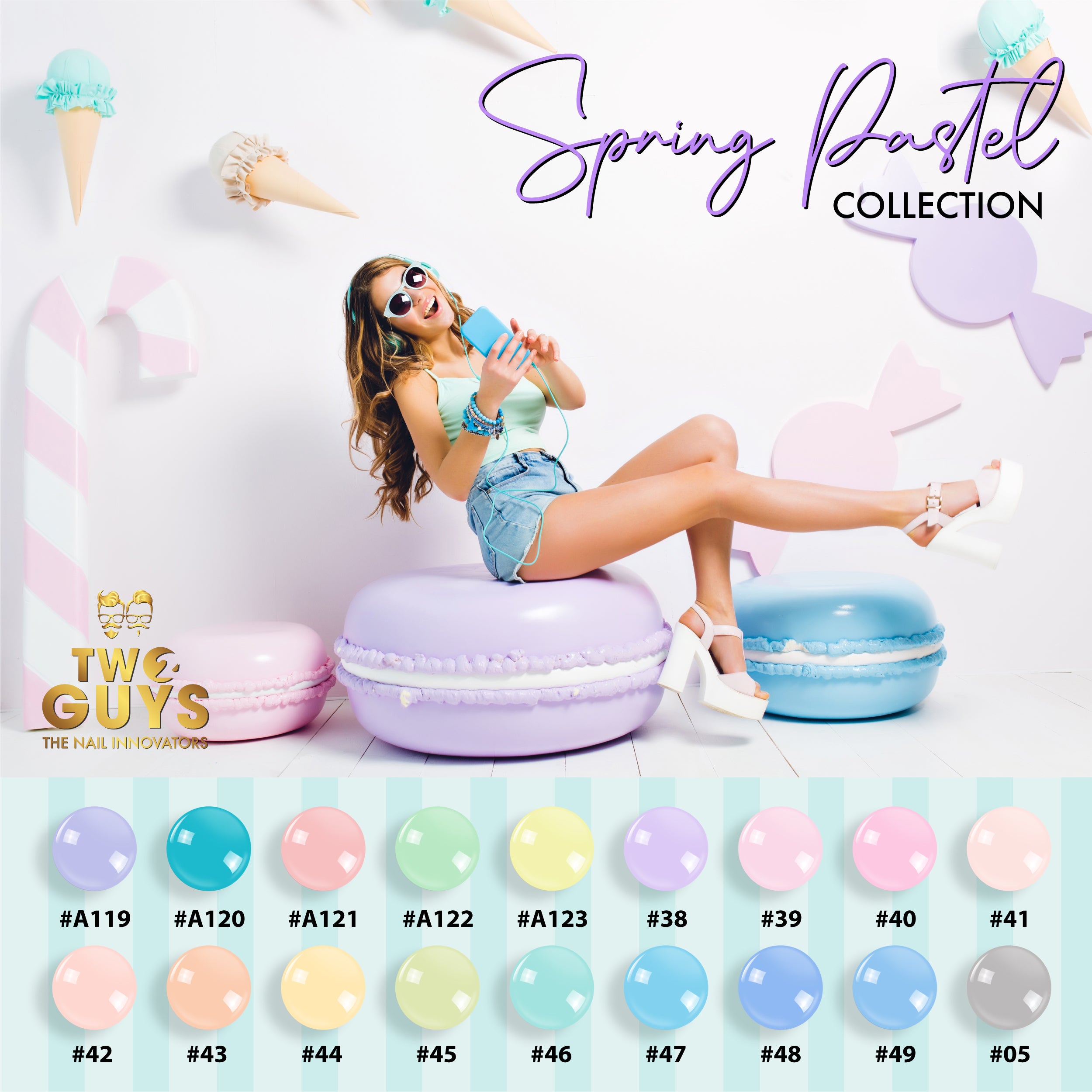 COLECCIÓN PASTEL PRIMAVERA 2022 #5, 38-49, 119-123 (18 colores)