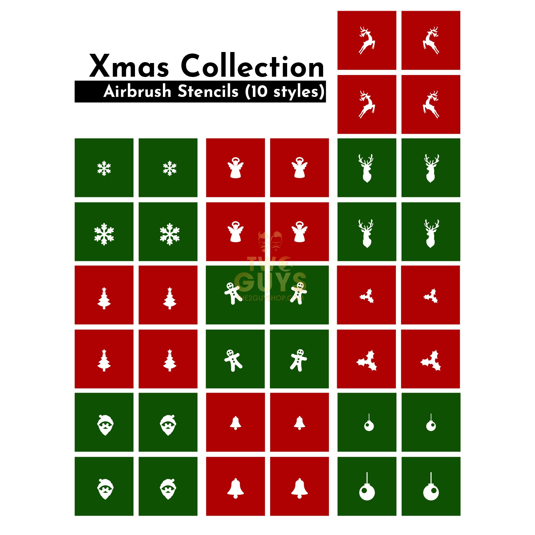 Xmas Collection - Airbrush Stencils (10 styles)