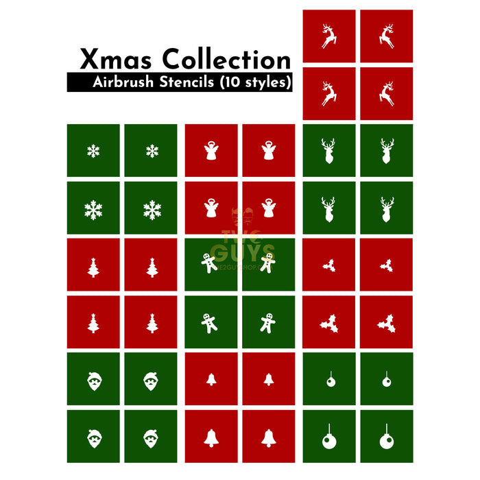 Xmas Collection - Airbrush Stencils (10 styles)