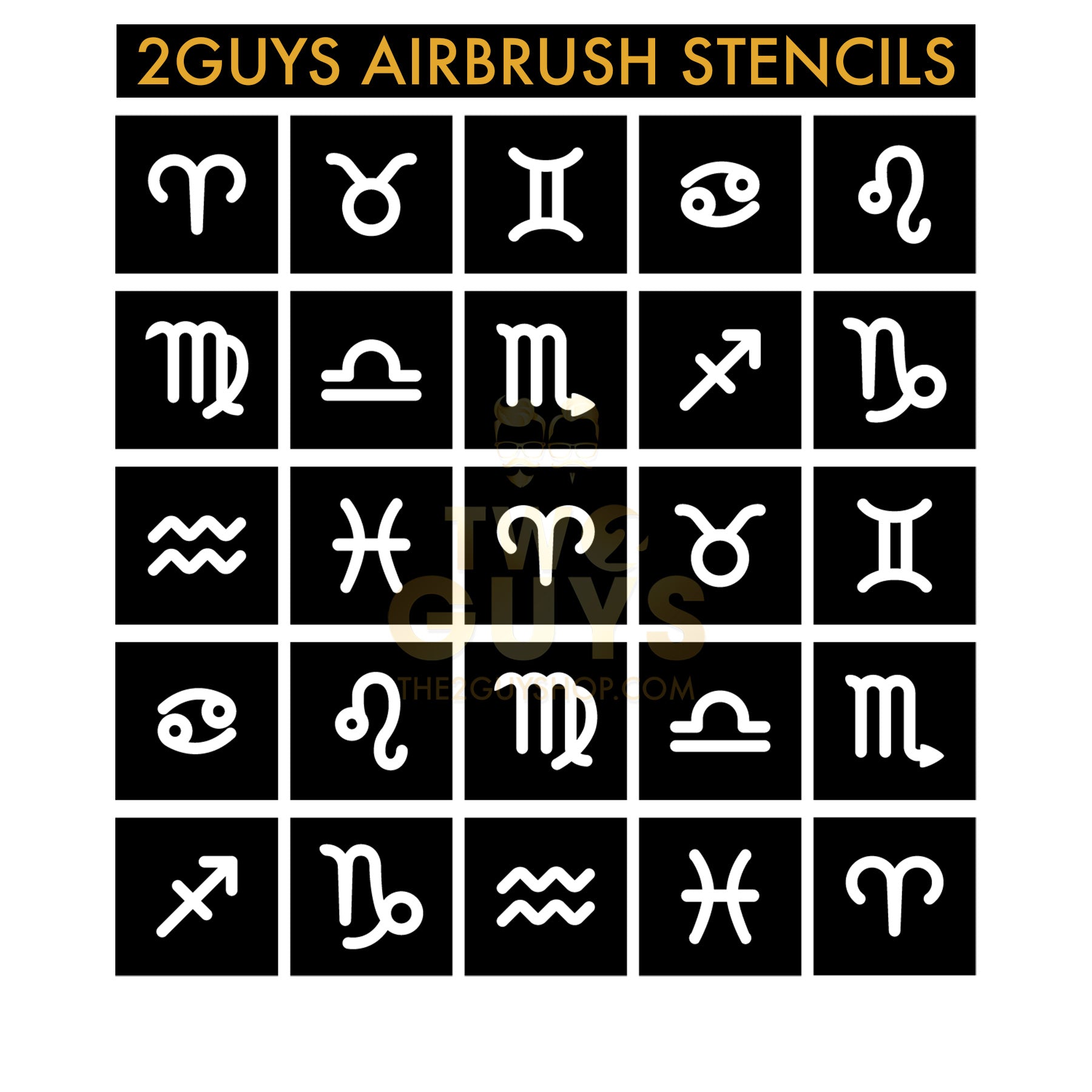 Zodiac Sign Airbrush Stencils