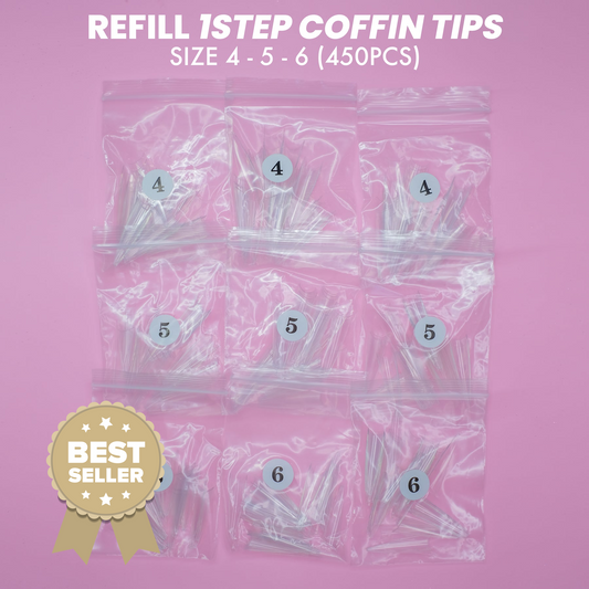 Refill 1Step Coffin Tips - Size 4-5-6